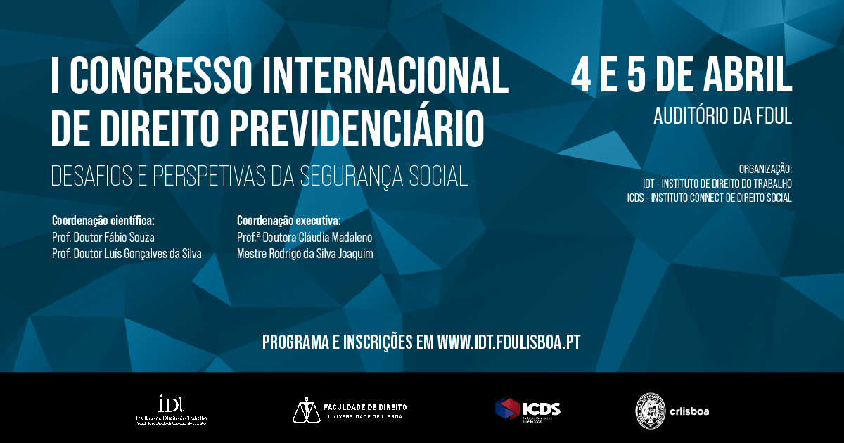 Participação no I Congresso Internacional de Direito Previdenciário Brasil-Portugal